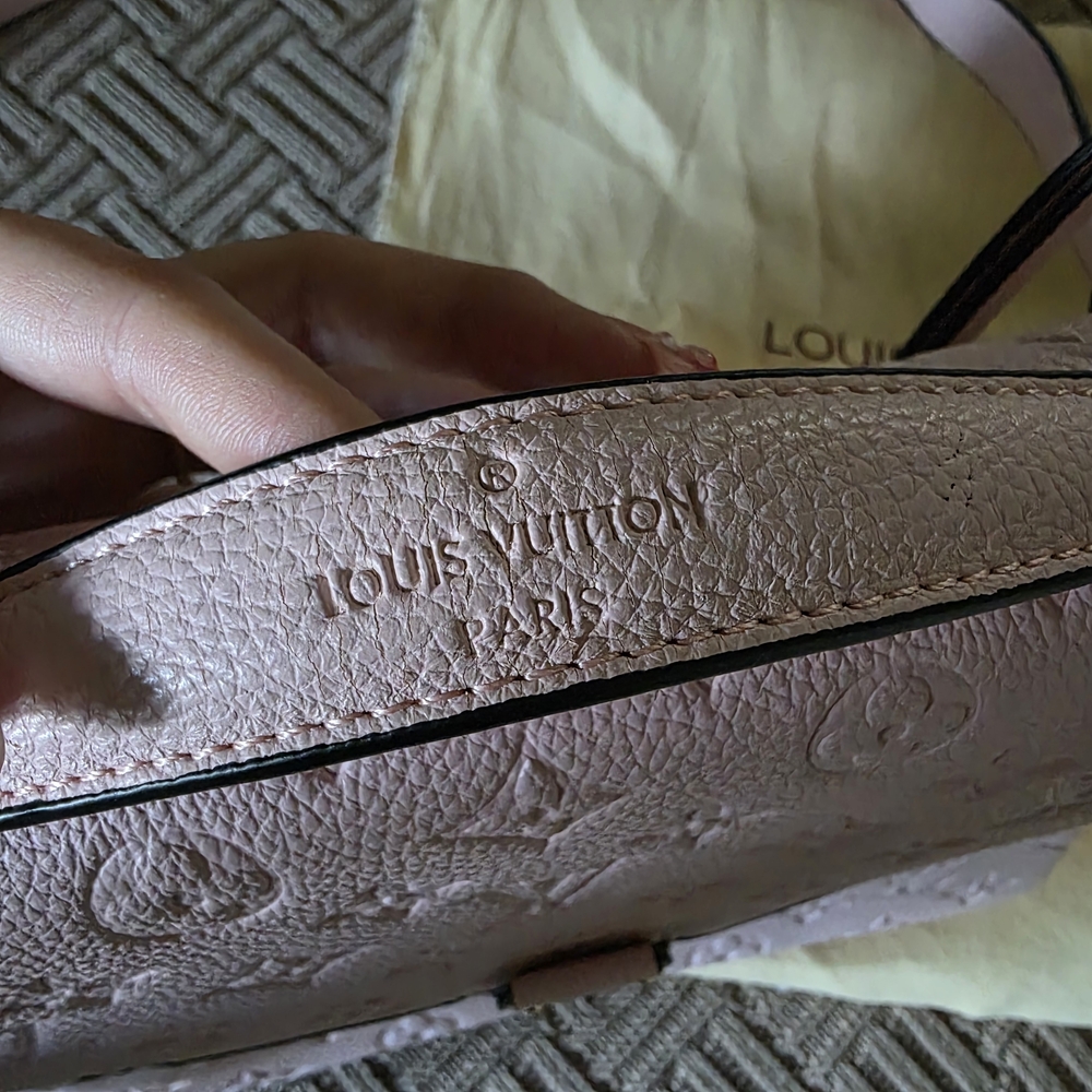 Source Unknown Pink Embossed Monogram Shoulder Ba… - image 6